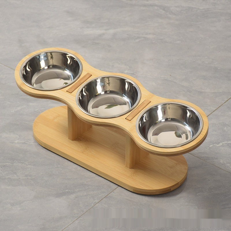 Wooden Pet Vertical Removable Neck Protector Food Basin