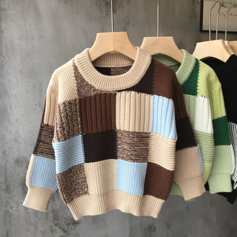 Boys' Thick Knitted Sweater Children's Loose Bottoming Shirt