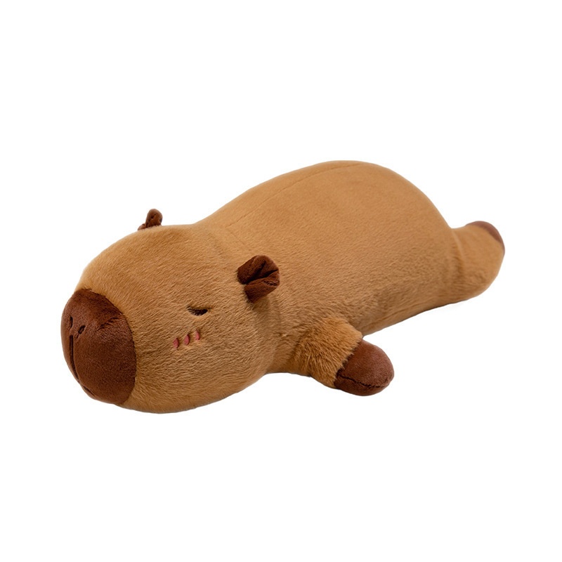 Capabala Girl Sleeping Plush Toy Bed Capybara Strip Doll Gift