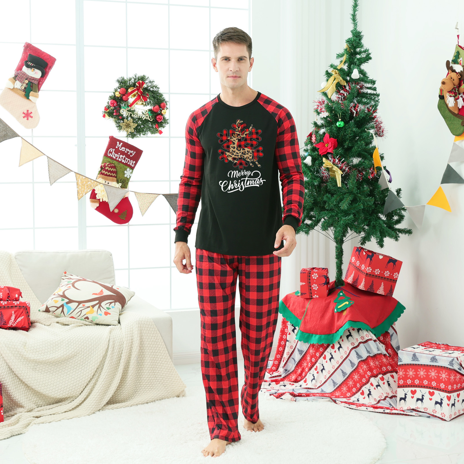 Christmas Parent-child Homewear Clothes Pajamas Suit