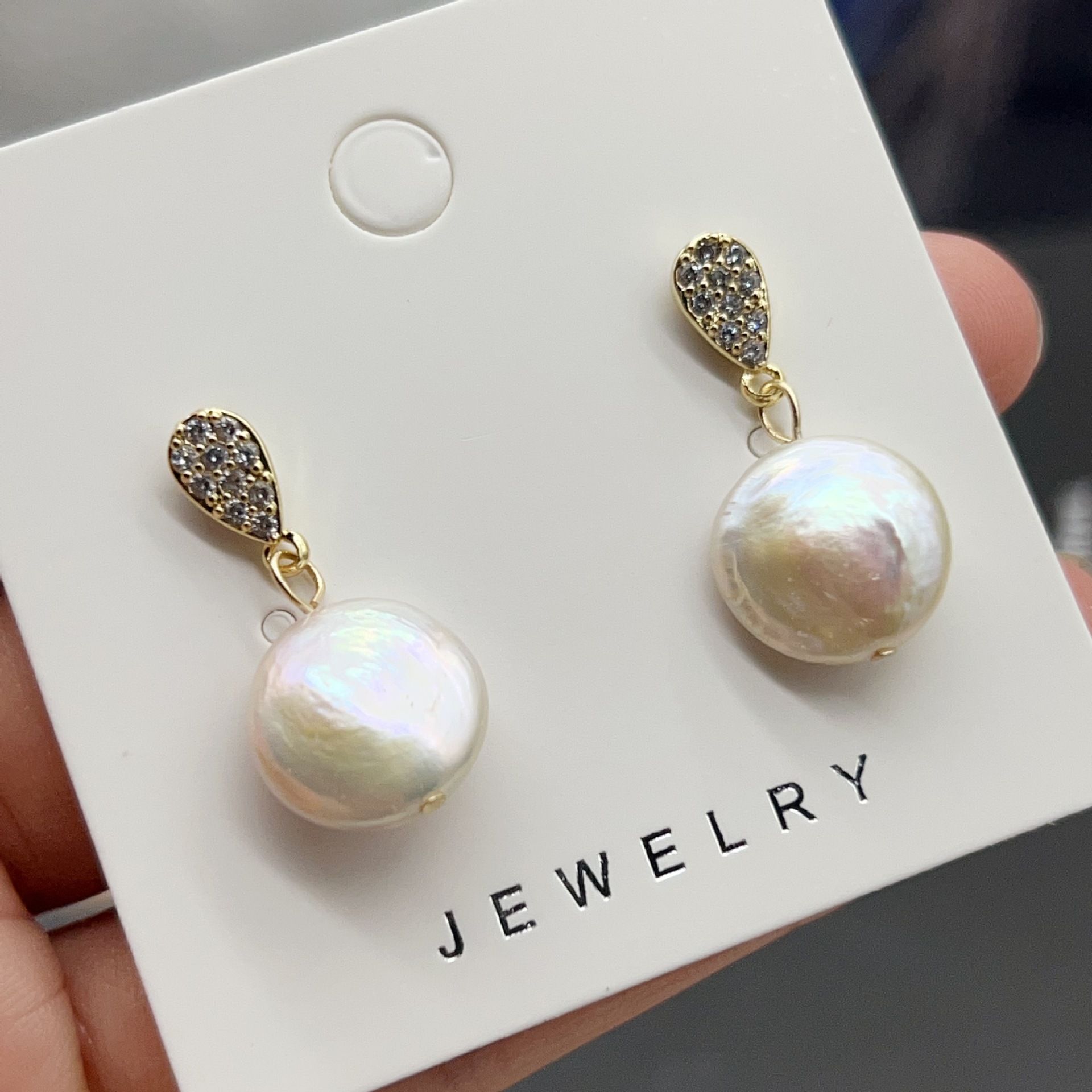 Classic Double Bead Baroque Stud Earrings