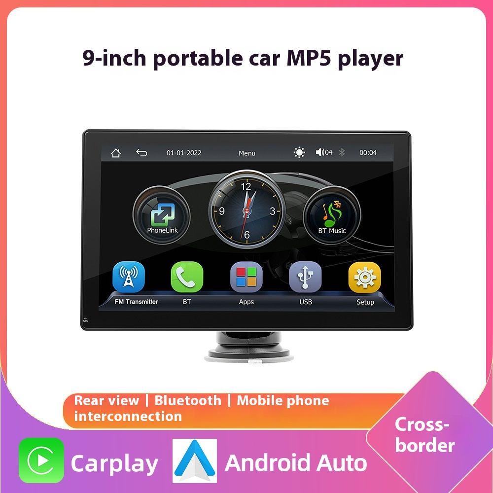 Cross-border 9-inch Portable Carplay Central Control Large Screen Vehicle Navigation WiFi Internet Access Car Bluetooth Radio