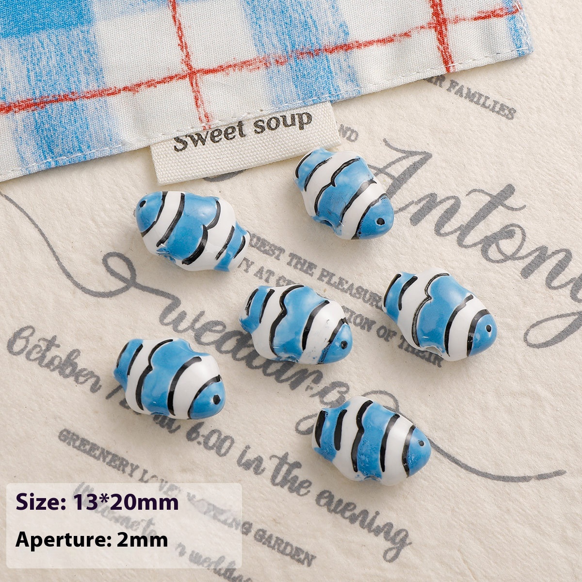 Blue Series Ceramic Bead Bracelets Necklace Ornament Handmade Material