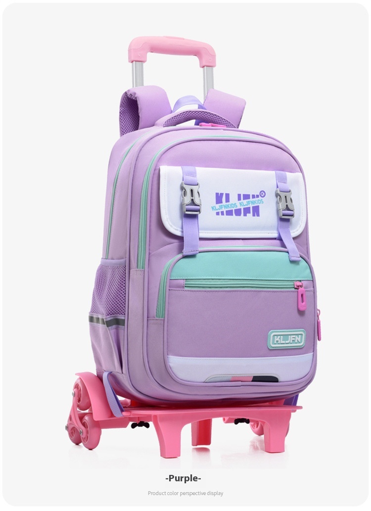 Children's Trolley Lightweight Shoulder Pad Wear-resistant Large Capacity Spine Protection Backpack Waterproof