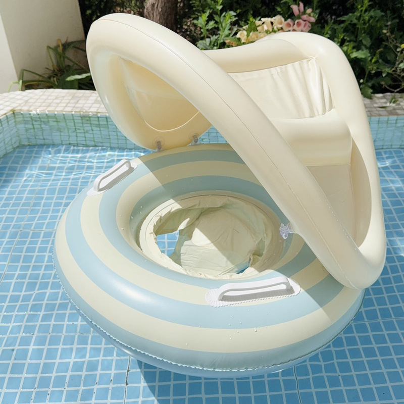 Swimming Ring Boat Sun Shade Pedestal Ring Striped Water Equipment