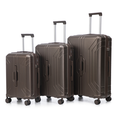 20 24 28 3 Pcs Set In ABS Spinner Wheel Luggage, Carry On Suitcase, Matching Color, TSA Combination Lock