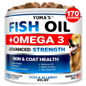 Omega 3 Fish Oil For Dogs 170 Chews Skin And Coat Supplement Omega 3 For Dogs Dry