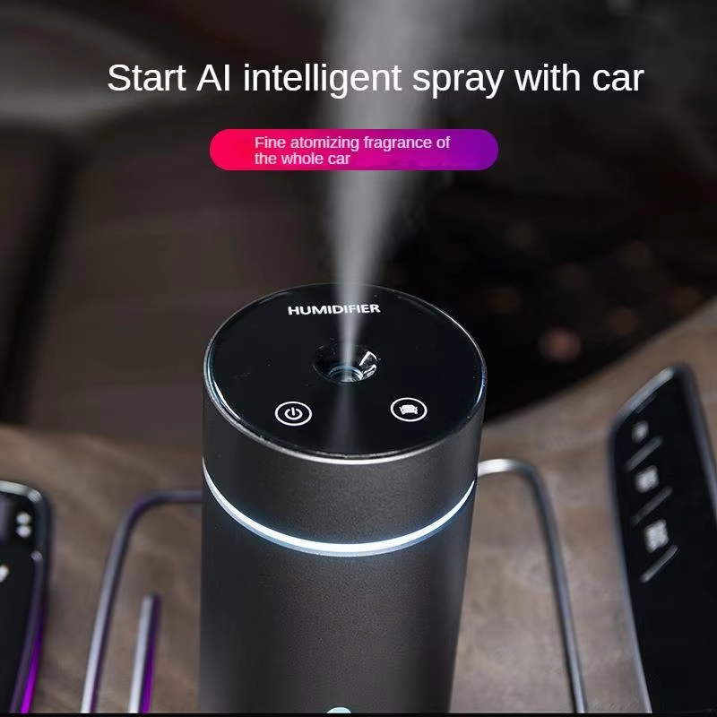Portable Car Air Humidifier Aluminium Essential Oil Diffuser 260ml Car Aroma Diffuser For Home Office