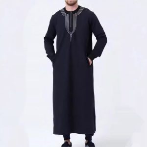 Casual Loose Embroidery Men's Robe