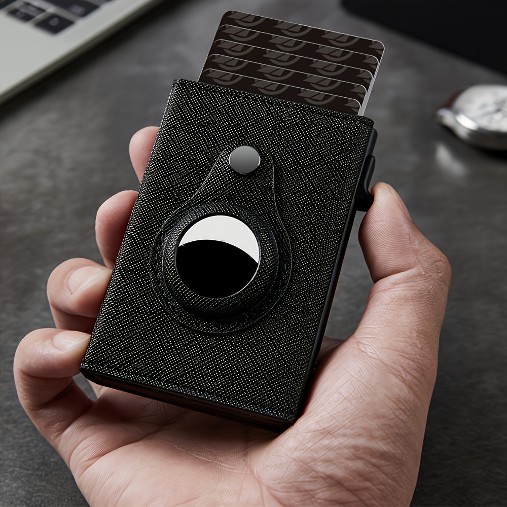 Airtag Men's Wallet Minimalist RFID Wallet With Airtag Stand Smart Pop-up Wallet With Wallet, Slim Card Holder Small Wallet