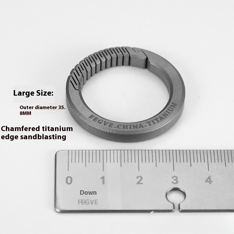 Titanium Alloy Waist Hanging Curved Surface Car Key Ring