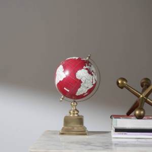 Tabletop Decorative Globe On Metal V Stand-12