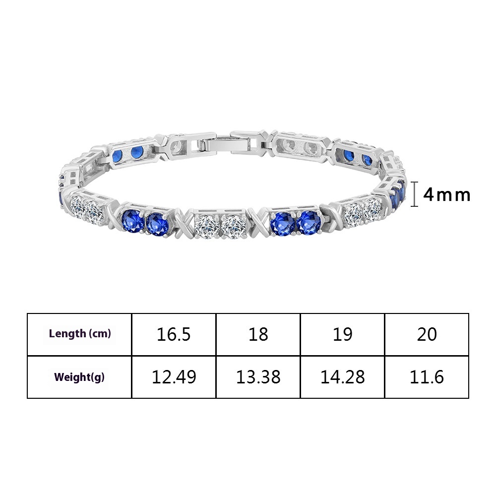 Hollow Cross Colorful Crystals Inlaid Open-ended Bracelet Sweet And Cool Temperament
