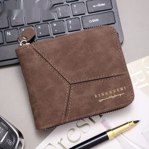 Matte Stitching Men's Short Wallet Multiple Card Slots