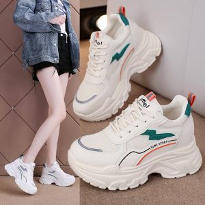 Height Increasing Insole Breathable White Shoes