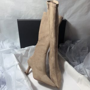 Women's Simple Side Zip High Heel Boots