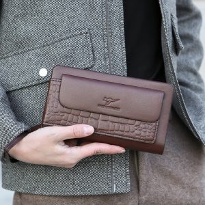 Men's Large Capacity Multi-compartment Business Soft Leather Handbag