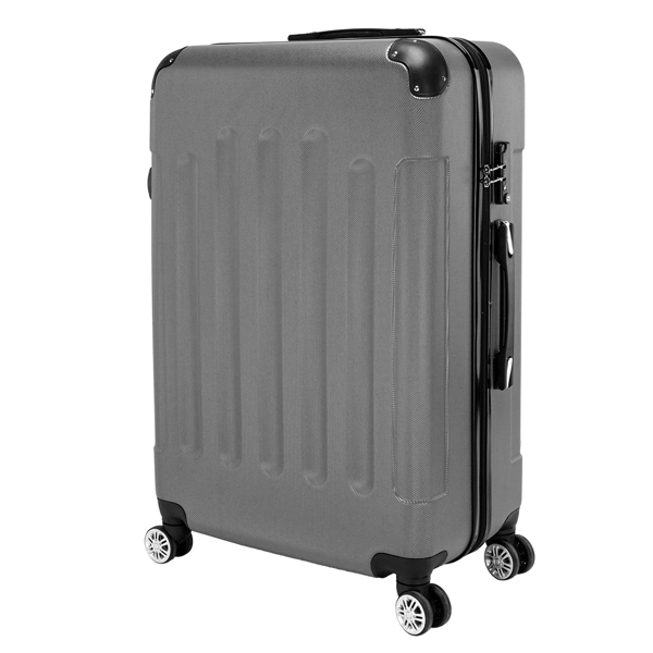 3-in-1 ABS Trolley Case 20 Inches, 24 Inches, 28 Inches Dark Gray