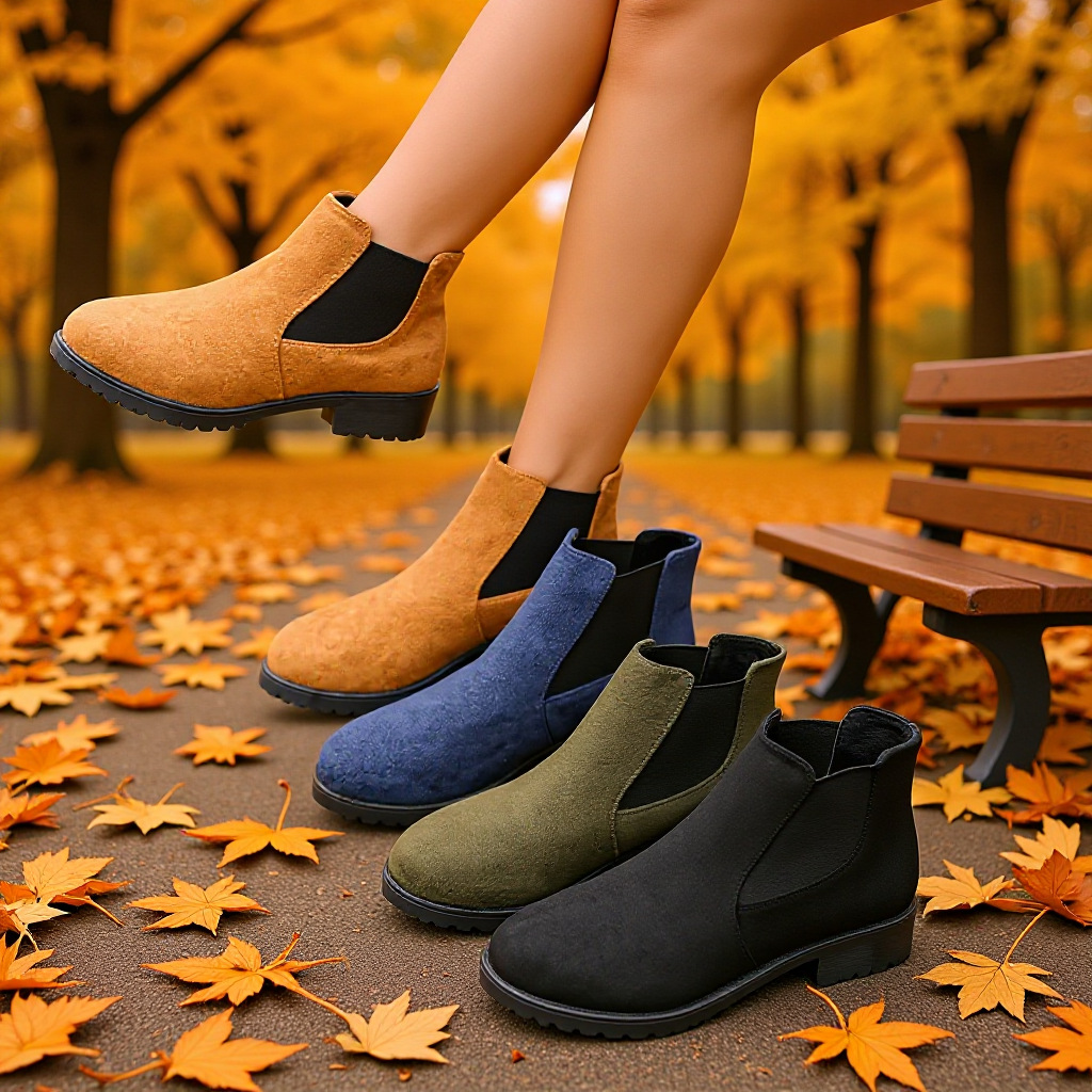 Women's Ankle Boots Suede Hight Increasing Martin Boots