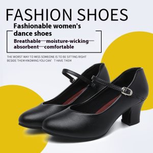Women's Adult Dance Mid-heel Shoes Soft Bottom Lightweight Breathable