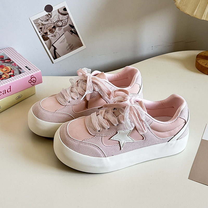 Spring New With Skirt Original Niche All-matching Star Shoes