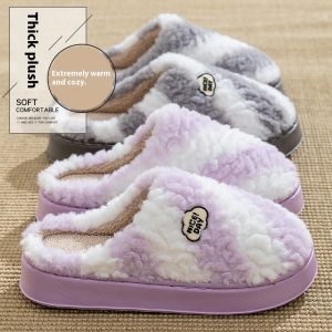 Women's Warm Non-slip Mute Velvet Cotton Slippers