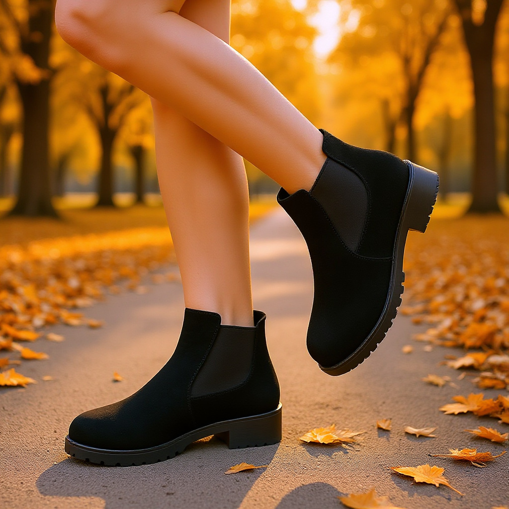 Women's Ankle Boots Suede Hight Increasing Martin Boots