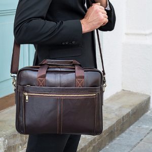 Fashion Personality Men's First Layer Cowhide Handbag