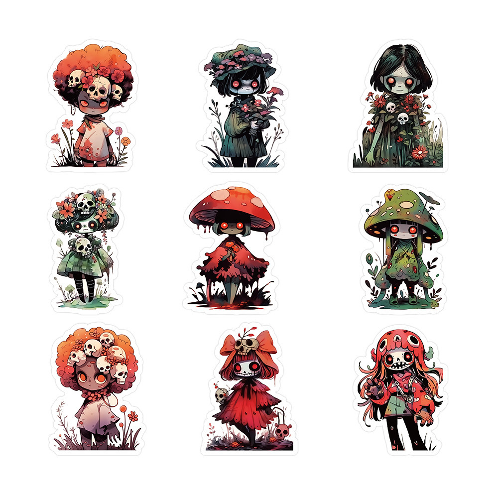 Little Zombie Stickers Horror Scarecrow Phone Case Decorative Waterproof Thriller