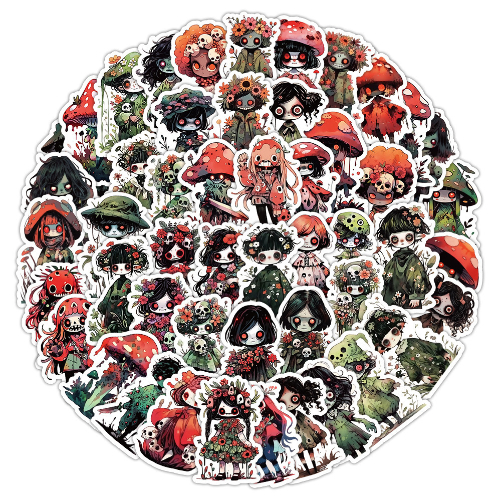 Little Zombie Stickers Horror Scarecrow Phone Case Decorative Waterproof Thriller