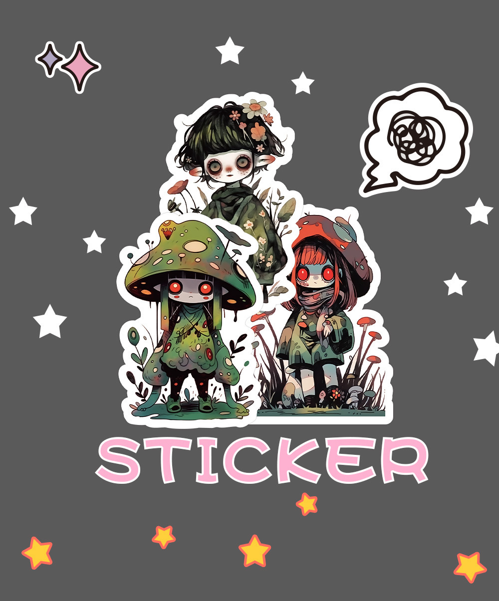Little Zombie Stickers Horror Scarecrow Phone Case Decorative Waterproof Thriller