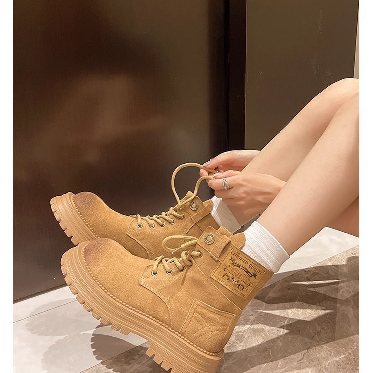 All-matching British Style Western Denim Worker Boots Outdoor Work Clothes Ankle Boots