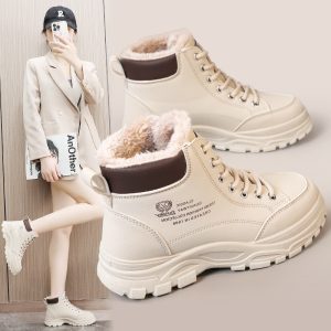 High-top Women's Shoes Cotton-padded Shoes With Velvet Warm